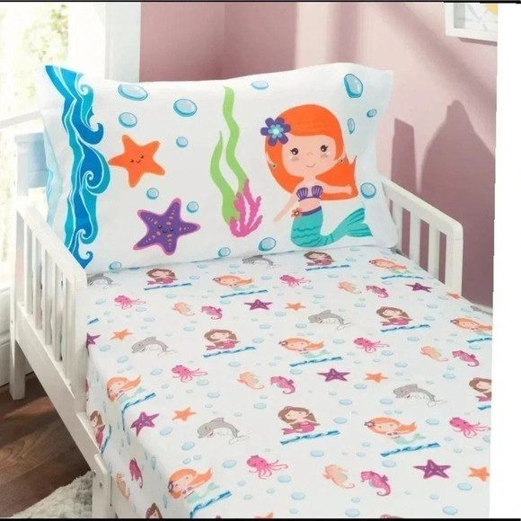 Everyday Kids Underwater Mermaid 4-Piece Twin Size Bed Sheets Set New - Picture 3 of 8